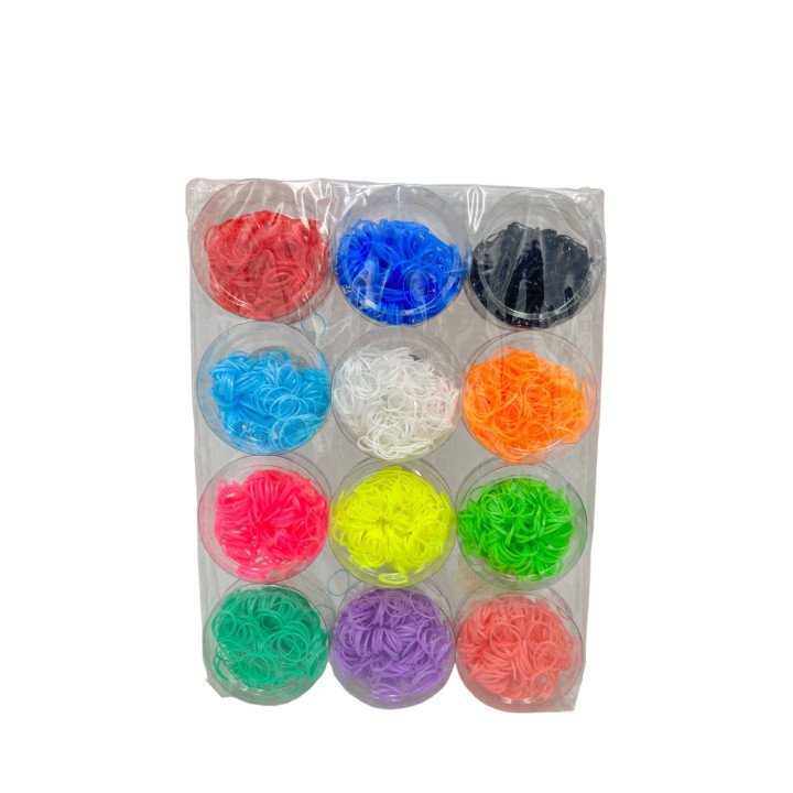 GOMITAS D PELO DE COLOR SURTIDO 12/U