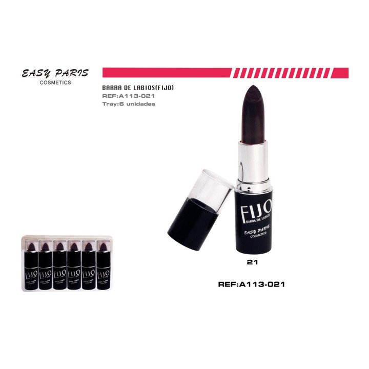 BARRA DE LABIOS FIJO MARRON OSCURO 6/U