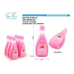 QUITAESMALTE S/ACETONA AROMA FRESA 85ML 6/U