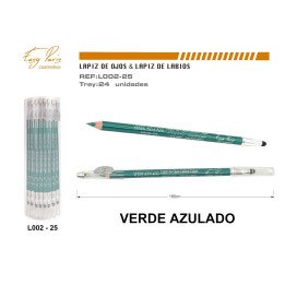 LAPIZ DE OJOS VERDE METALIZADO 24/U