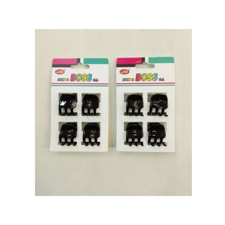 PINZA DE PELO NEGRO 1.8CM 12/U N/B