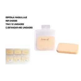 ESPONJA MAQUILLAJE COLOR BLANCA 12/U