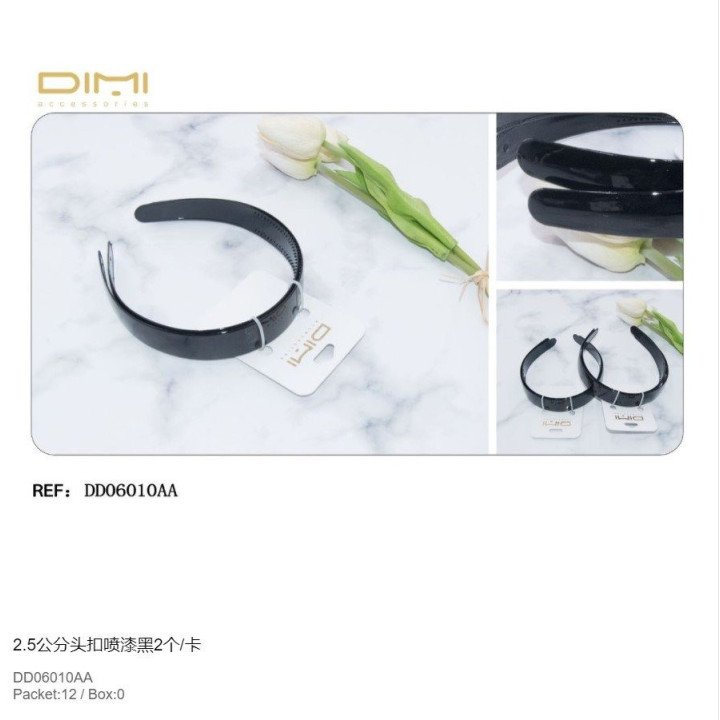 2U DIADEMAS NGR 2.5CM 12/P DD06010AA