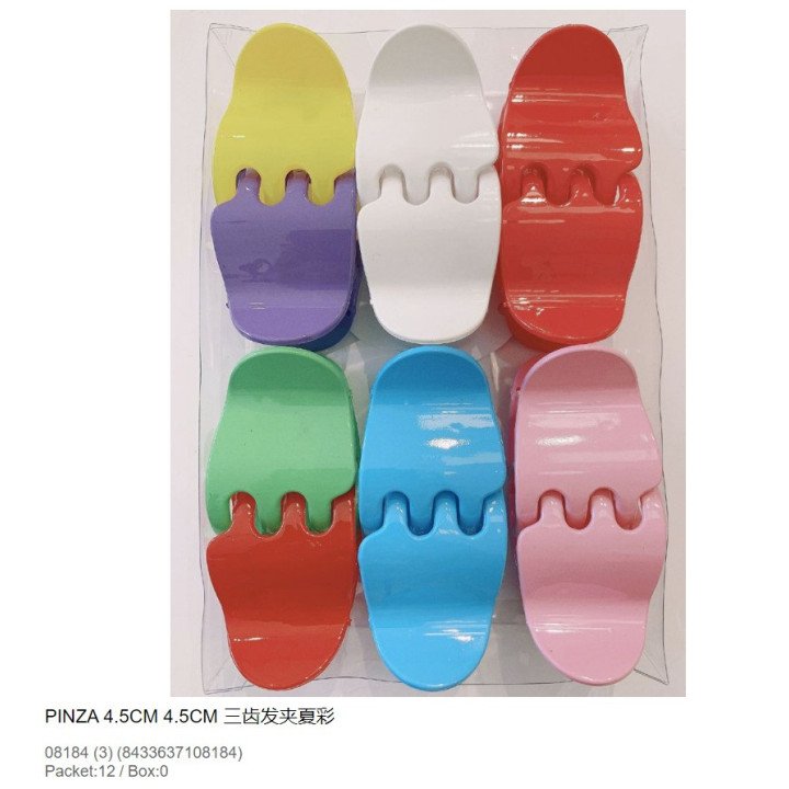 PINZA DE PELO COLOR 4.5CM 12/U N.S