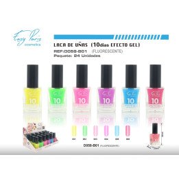 LACA DE UÑAS FLUORESCENTES ALTO BRILLO 10D 24/U
