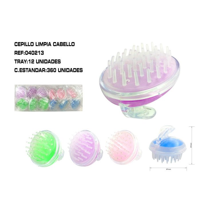 CEPILLO SILICONA LIMPIA CABELLO 12/U