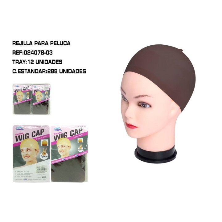 2U REJILLA MARRON OSCURO PARA PELUCA 12/U