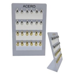PENDIENTES 1.5CM AGUJA ACERO 12/P N.S
