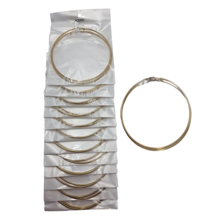 PEND.AROS GOLD 9CM ACERO. 12/P NS