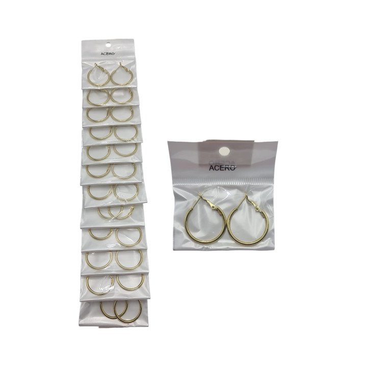 PEND.AROS GOLD 2CM ACERO. 12/P NS