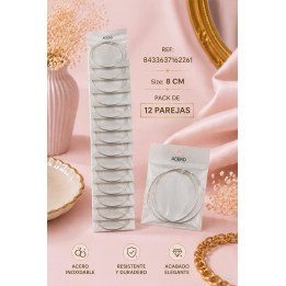 PEND.AROS 8CM ACERO. 12/P NS