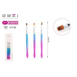 SET PINCELES MANICURAS 3PCS 12/U F26416