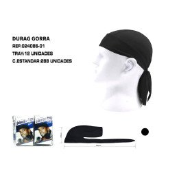 DURAGS PARA HOMBRES Y MUJERES NEGRO 12/U