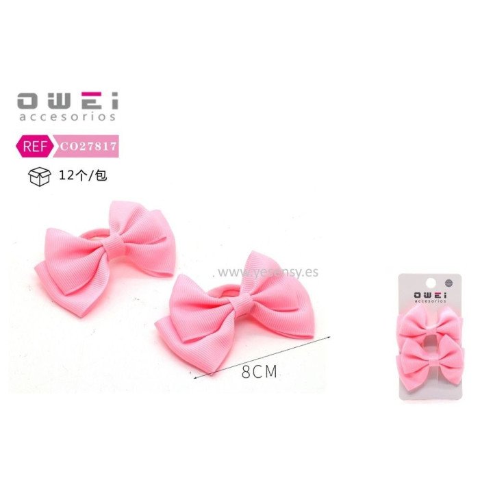 PACK2 GOMAS C/LAZO ROSA 8CM 12/U CO27817