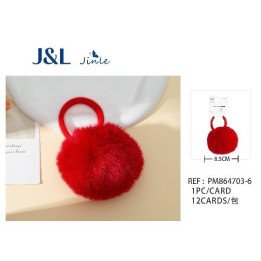 COLETERO POMPON 8.5CM ROJO 12/U PM864703-6