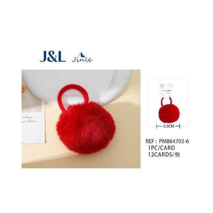 COLETERO POMPON 8.5CM ROJO 12/U PM864703-6