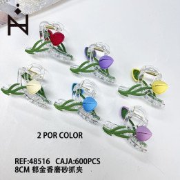 PINZA DE PELO FLOR 12/U 48516