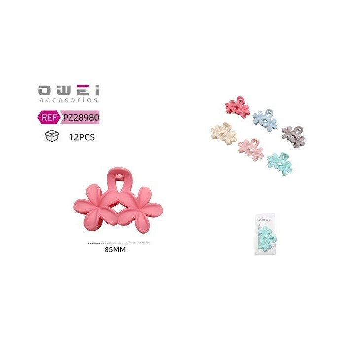 PINZA DE PELO FLOR 12/U PZ28980