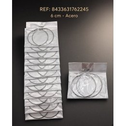 PEND.AROS 6CM ACERO. 12/P NS