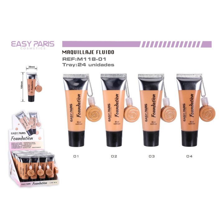 MAQUILLAJE FLUIDO+MINI LLAVERO 24/U