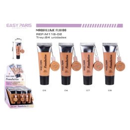 MAQUILLAJE FLUIDO+MINI LLAVERO 24/U