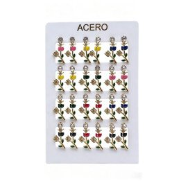 PENDIENTES FLOR ACERO 12/P NS