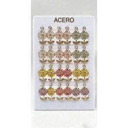 PENDIENTES FLOR ACERO 12/P NS