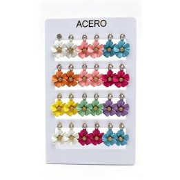 PENDIENTES FLOR ACERO 12/P NS