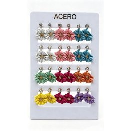PENDIENTES FLOR ACERO 12/P NS